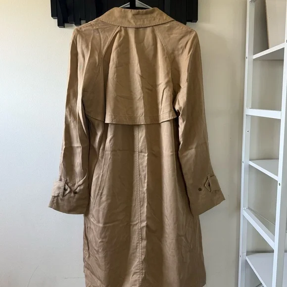 Aritzia Babaton Lawson Beige Tan Trench Coat Sz M 100% Lyocell - Picture 5 of 15